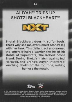2021 Topps WWE Women's Division - Rainbow Foil #42 Aliyah Trips Up Shotzi Blackheart Back
