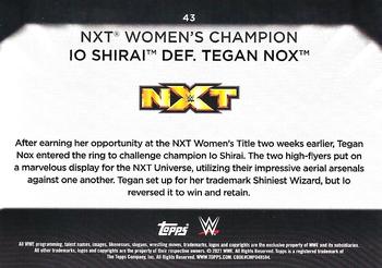 2021 Topps WWE Women's Division - Rainbow Foil #43 NXT Women's Champion Io Shirai def. Tegan Nox Back
