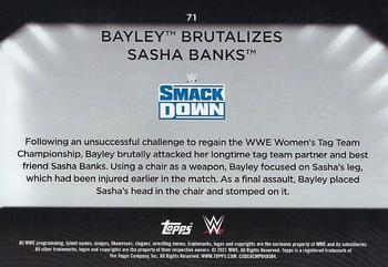 2021 Topps WWE Women's Division - Rainbow Foil #71 Bayley Brutalizes Sasha Banks Back