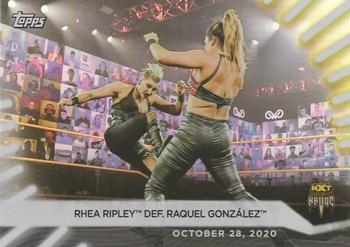 2021 Topps WWE Women's Division - Rainbow Foil #87 Rhea Ripley def. Raquel González Front