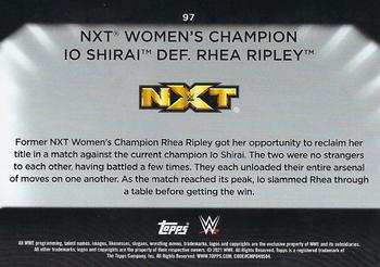 2021 Topps WWE Women's Division - Rainbow Foil #97 NXT Women's Champion Io Shirai def. Rhea Ripley Back