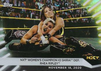 2021 Topps WWE Women's Division - Rainbow Foil #97 NXT Women's Champion Io Shirai def. Rhea Ripley Front