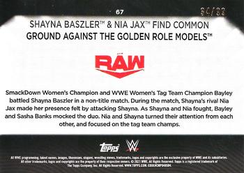 2021 Topps WWE Women's Division - Purple #67 Shayna Baszler & Nia Jax Find Common Ground Against The Golden Role Models Back