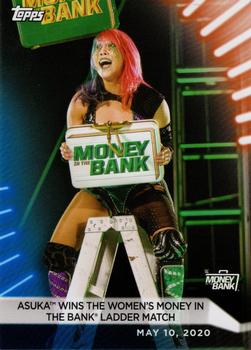 2021 Topps WWE Women's Division - Blue #15 Asuka Wins the Women's Money in the Bank Ladder Match Front