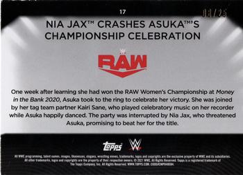 2021 Topps WWE Women's Division - Blue #17 Nia Jax Crashes Asuka’s Championship Celebration Back