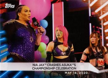 2021 Topps WWE Women's Division - Blue #17 Nia Jax Crashes Asuka’s Championship Celebration Front