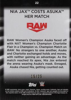 2021 Topps WWE Women's Division - Blue #22 Nia Jax Costs Asuka Her Match Back