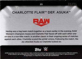 2021 Topps WWE Women's Division - Blue #25 Charlotte Flair def. Asuka Back