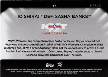 2021 Topps WWE Women's Division - Blue #37 Io Shirai def. Sasha Banks Back