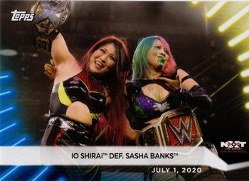 2021 Topps WWE Women's Division - Blue #37 Io Shirai def. Sasha Banks Front