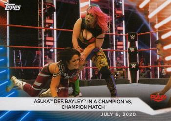 2021 Topps WWE Women's Division - Blue #39 Asuka def. Bayley in a Champion vs. Champion Match Front