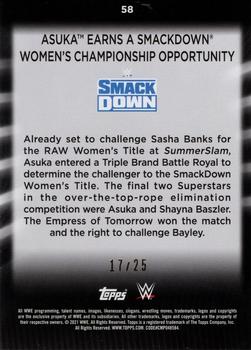 2021 Topps WWE Women's Division - Blue #58 Asuka Earns a SmackDown Women's Championship Opportunity Back