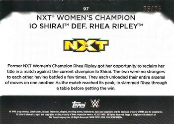 2021 Topps WWE Women's Division - Blue #97 NXT Women's Champion Io Shirai def. Rhea Ripley Back