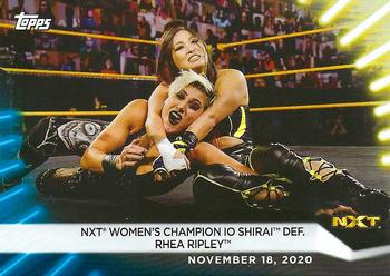 2021 Topps WWE Women's Division - Blue #97 NXT Women's Champion Io Shirai def. Rhea Ripley Front