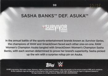 2021 Topps WWE Women's Division - Blue #98 Sasha Banks def. Asuka Back