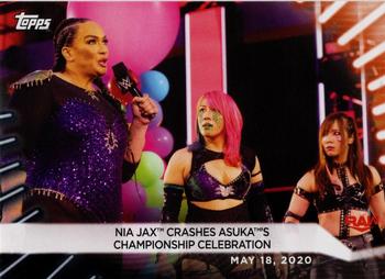 2021 Topps WWE Women's Division - Black #17 Nia Jax Crashes Asuka’s Championship Celebration Front