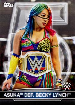 2021 Topps WWE Women's Division - 5th Anniversary Women’s Championship Tribute SmackDown #SC-8 Asuka def. Becky Lynch Front