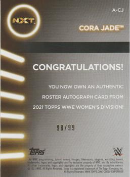 2021 Topps WWE Women's Division - Autographs Purple #A-CJ Cora Jade Back