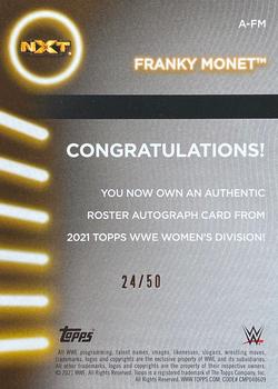 2021 Topps WWE Women's Division - Autographs Green #A-FM Franky Monet Back