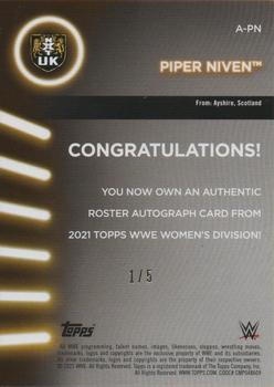 2021 Topps WWE Women's Division - Autographs Black #A-PN Piper Niven Back