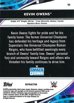 2021 Topps Finest WWE - Refractors #56 Kevin Owens Back