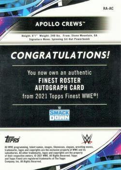 2021 Topps Finest WWE - Superstar Autographs #RA-AC Apollo Crews Back