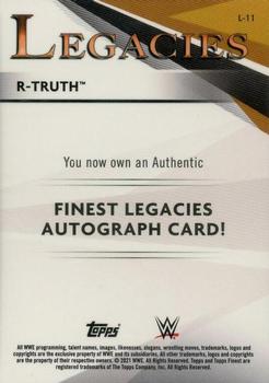 2021 Topps Finest WWE - Legacies Autographs Orange #L-11 R-Truth Back