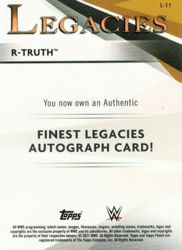 2021 Topps Finest WWE - Legacies Autographs Red #L-11 R-Truth Back