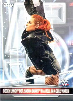 2021 Topps WWE Women's Division - 5th Anniversary Women's Championship Tribute Raw #RC-8 Becky Lynch def. Sasha Banks in a Hell in a Cell Match Front