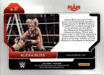 2022 Panini Prizm WWE #37 Alexa Bliss Back