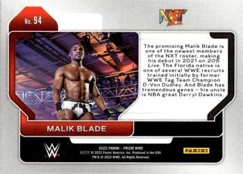 2022 Panini Prizm WWE #94 Malik Blade Back