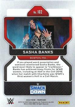 2022 Panini Prizm WWE #102 Sasha Banks Back
