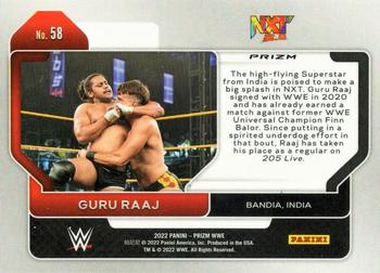 2022 Panini Prizm WWE - Green #58 Guru Raaj Back