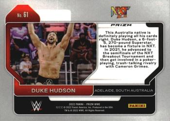 2022 Panini Prizm WWE - Red, White and Blue #61 Duke Hudson Back