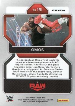 2022 Panini Prizm WWE - Red, White and Blue #170 Omos Back