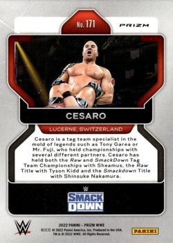 2022 Panini Prizm WWE - Red, White and Blue #171 Cesaro Back
