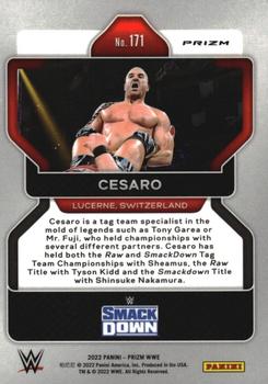 2022 Panini Prizm WWE - Ruby Wave #171 Cesaro Back