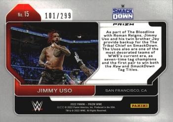 2022 Panini Prizm WWE - Red #15 Jimmy Uso Back