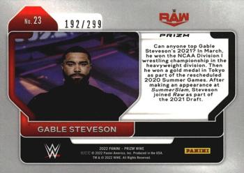 2022 Panini Prizm WWE - Red #23 Gable Steveson Back