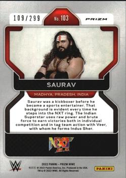 2022 Panini Prizm WWE - Red #103 Saurav Back