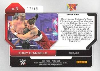 2022 Panini Prizm WWE - Teal #72 Tony D’Angelo Back