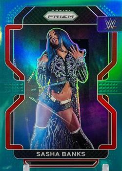2022 Panini Prizm WWE - Teal #102 Sasha Banks Front