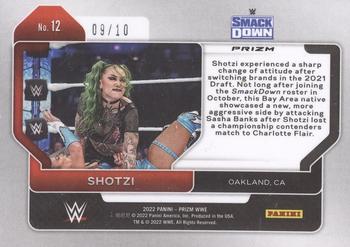 2022 Panini Prizm WWE - Blue Shimmer FOTL #12 Shotzi Back