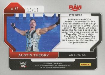 2022 Panini Prizm WWE - Blue Shimmer FOTL #87 Austin Theory Back