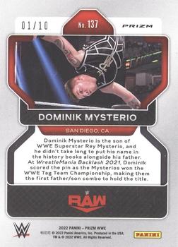 2022 Panini Prizm WWE - Blue Shimmer FOTL #137 Dominik Mysterio Back