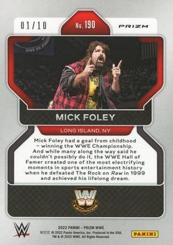 2022 Panini Prizm WWE - Blue Shimmer FOTL #190 Mick Foley Back