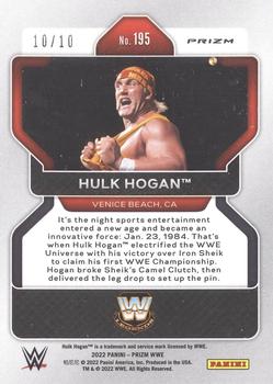 2022 Panini Prizm WWE - Blue Shimmer FOTL #195 Hulk Hogan Back