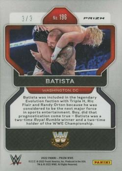 2022 Panini Prizm WWE - Gold Shimmer FOTL #196 Batista Back