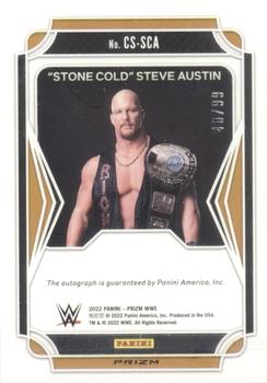 2022 Panini Prizm WWE - Champion Signatures Red #CS-SCA Stone Cold Steve Austin Back