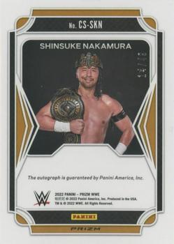 2022 Panini Prizm WWE - Champion Signatures Blue #CS-SKN Shinsuke Nakamura Back